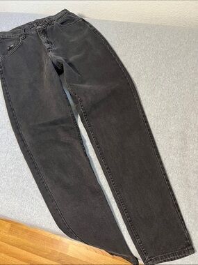 Vintage 90s Lee Black Mom Jeans Womens 8 Tall High Rise Relaxed Tapered Grunge